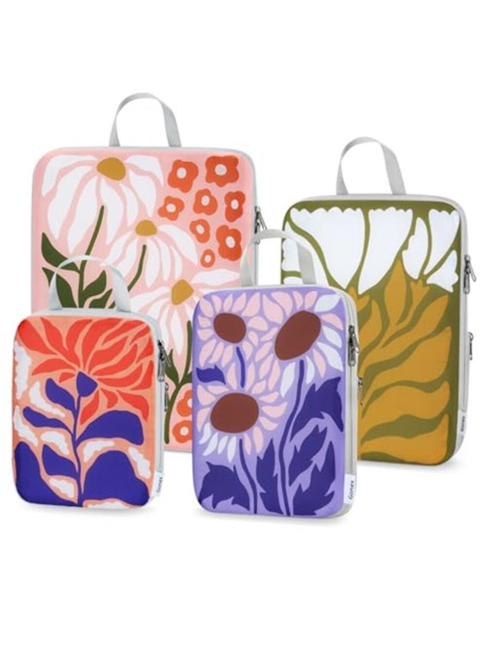 Compression Packing Cubes Travel Organizer Luggage Storage Bags 4 Piece Set